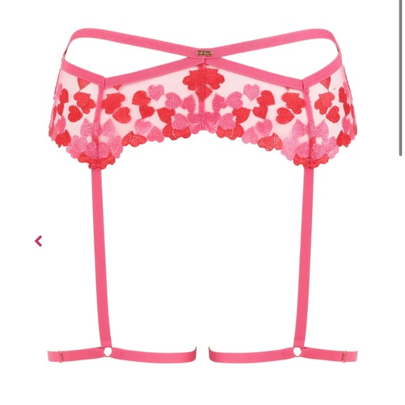 Love Vera Other - NEW Love Vera Embroidered Heart Garter Bubblegum Pink Curvy 1X XL 2X XXL 3X 4X